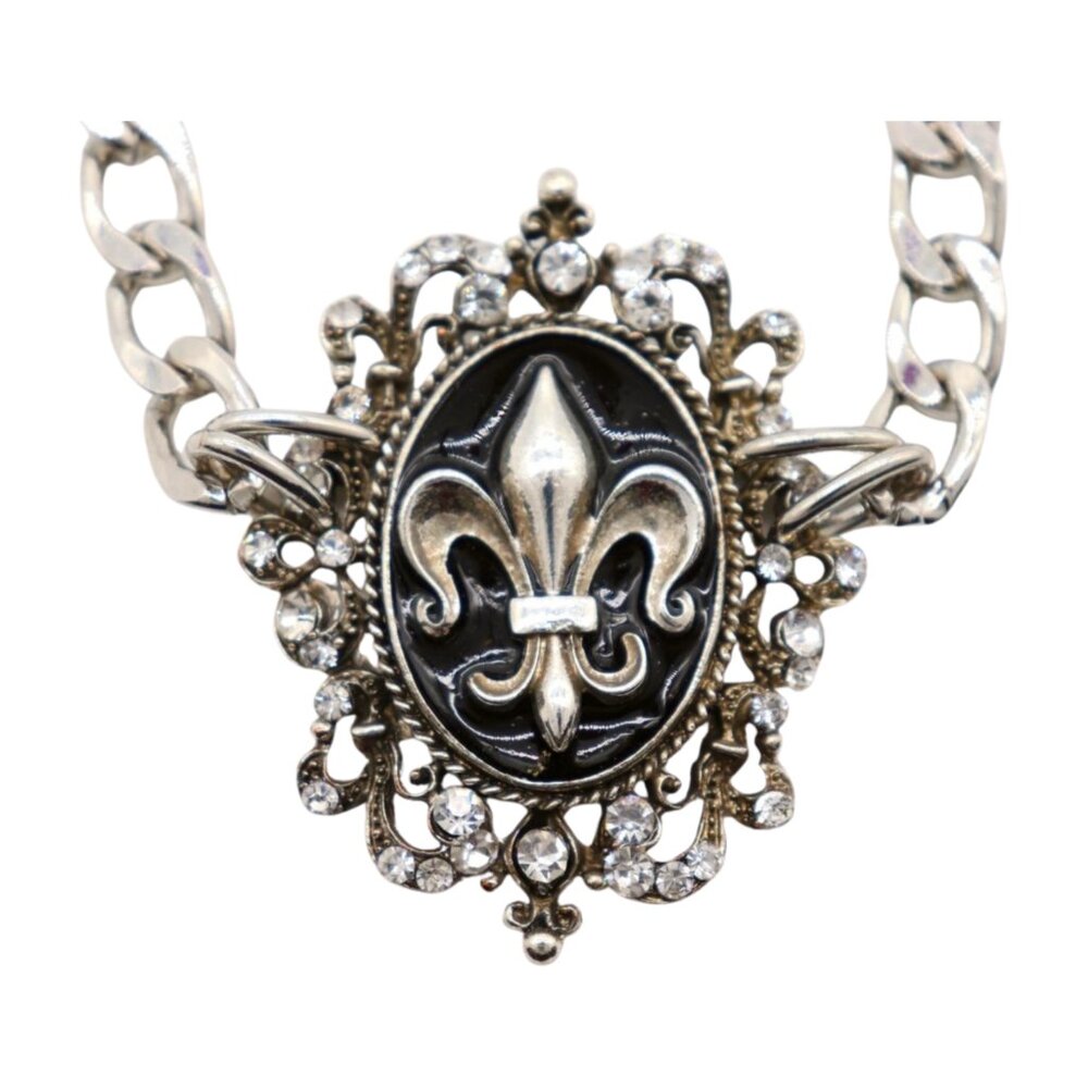 NEW Women 2PCS Silver Metal Boot Chain Shoe Anklet Bling Fleur De Lis Charm PAIR - Picture 7 of 17